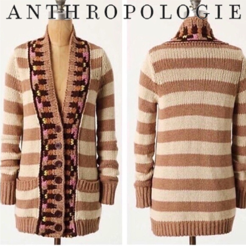 Anthropologie Sparrow Striped Women's Cardigan